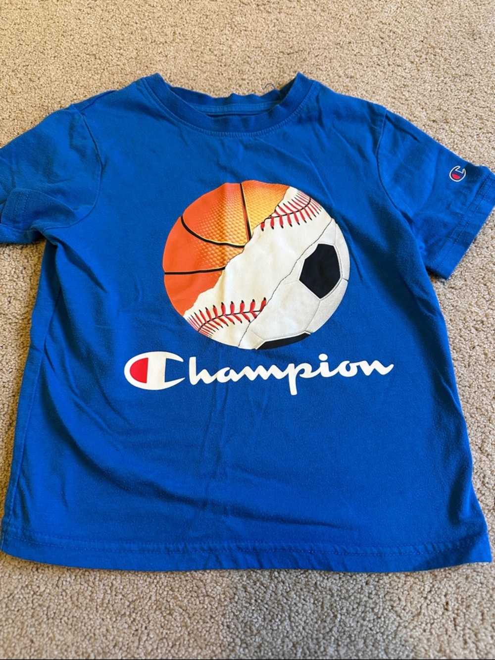 Champion Blue Kids' Short Sleeve Sports Graphic Tee